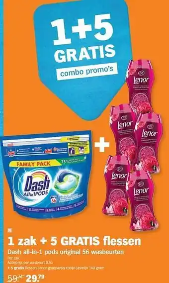 Albert Heijn Dash all-in-1 pods original 56 wasbeurten aanbieding