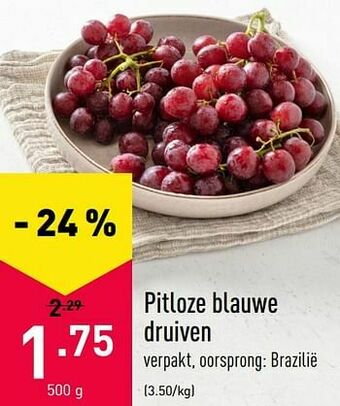 ALDI Pitloze blauwe druiven aanbieding