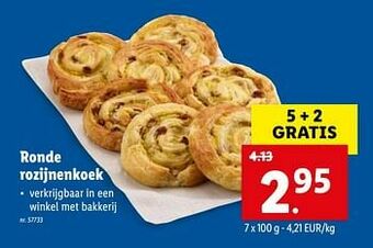Lidl Ronde rozijnenkoek aanbieding