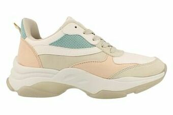 Berca Shoes Sprox Sneaker Laag Dames Chunky Trend Pasteltinten - Wit aanbieding