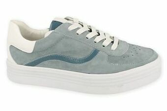 Berca Shoes Crinkles Veterschoen Dames Volledig Leder - Blauw aanbieding