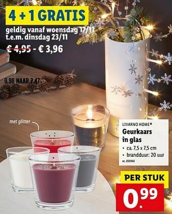 Lidl Geurkaars in glas aanbieding