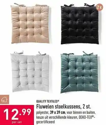 ALDI Fluwelen stoelkussens aanbieding