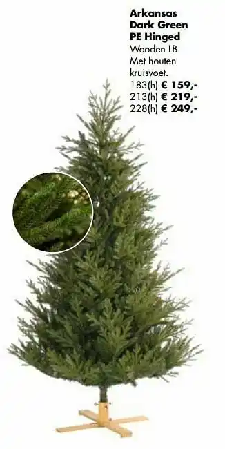 Europoint Kerstboom arkansas dark green pe hinged aanbieding