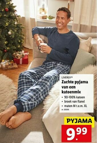 Lidl Zachte pyjama van een katoenmix aanbieding