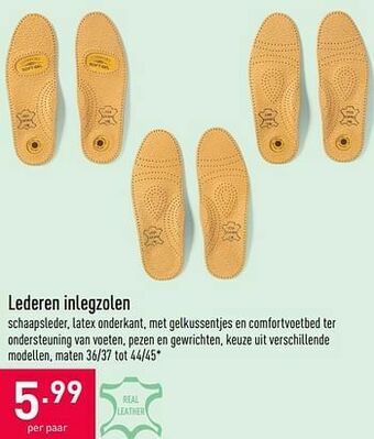 ALDI Lederen inlegzolen aanbieding