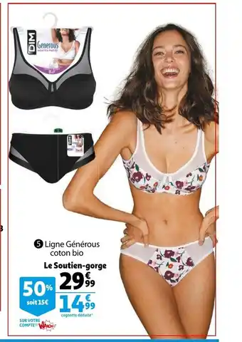 Auchan Ligne Generous Coton Bio Le Soutien-Gorge aanbieding