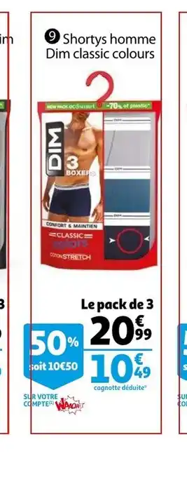 Shortys Homme Dim Classic Colours