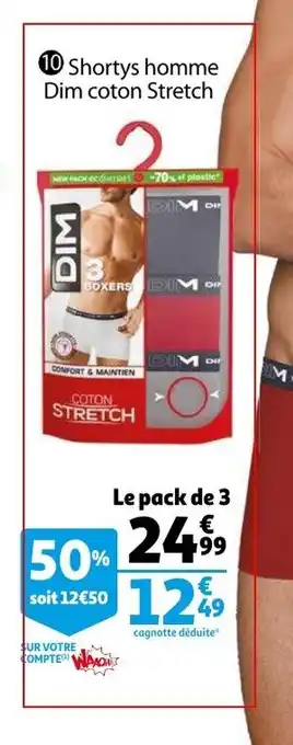 Shortys Homme Dim Coton Stretch