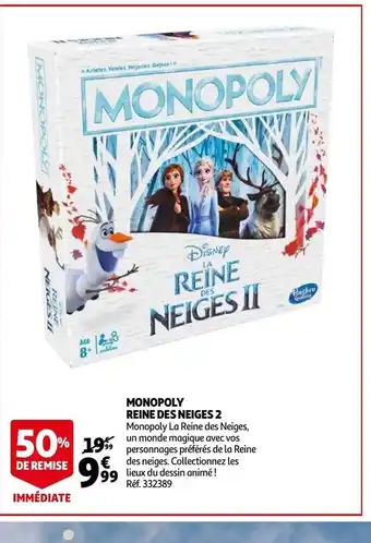 Auchan Monopoly Reine Des Neiges 2 aanbieding