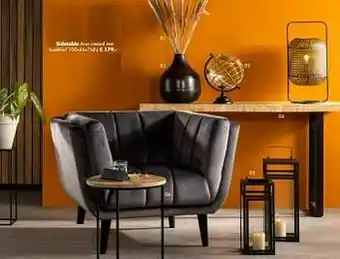 Europoint Sidetable arun metaal met houtblad aanbieding