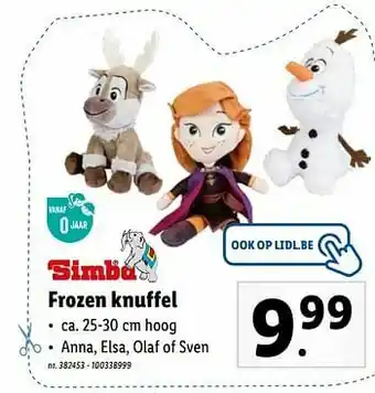 Lidl Frozen knuffel aanbieding