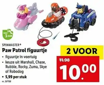 Lidl Paw patrol figuurtje aanbieding