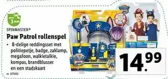 Lidl Paw patrol rollenspel aanbieding