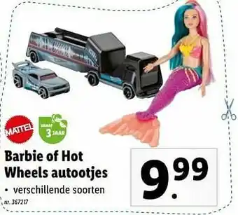 Lidl Barbie of hot wheels autootjes aanbieding