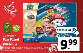 Lidl Paw patrol puzzel aanbieding