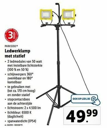 Lidl Ledwerklamp met statief aanbieding