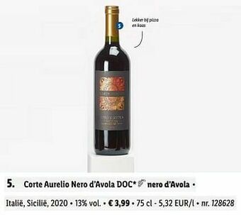 Lidl Corte aurelio nero d’avola doc aanbieding