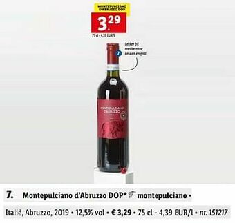 Lidl Montepulciano d’abruzzo dop aanbieding