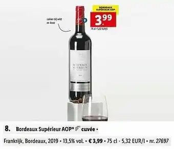 Lidl Bordeaux supérieur aop aanbieding