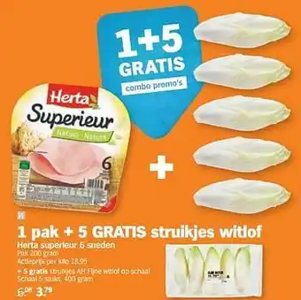 Albert Heijn Herta superieur 6 sneden 200gram aanbieding