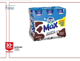 Auchan Lactel Max Chocolat 6 x 200 ml aanbieding