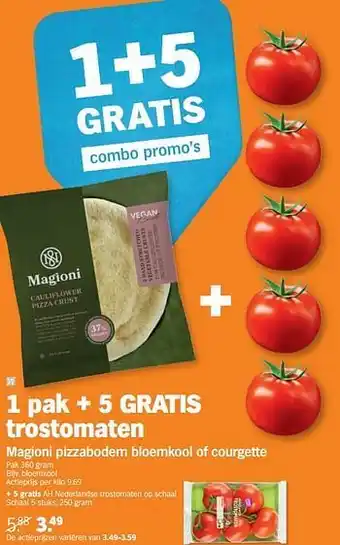 Magioni pizzabodem bloemkool of courgette 360gram