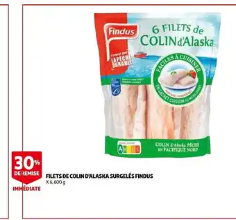 Auchan Filet De Colin D'Alaska Surgeles Findus 6,600g aanbieding
