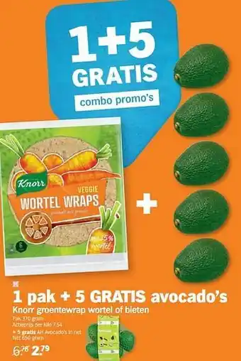 Albert Heijn Knorr groentewrap wortel of bieten 370gram aanbieding