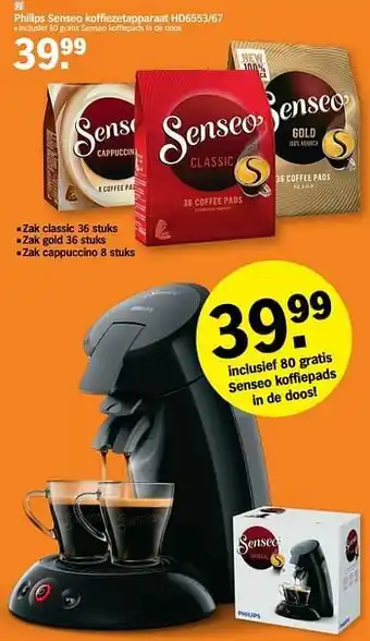 Albert Heijn Philips senseo koffiezetapparaat hd6553-67 aanbieding