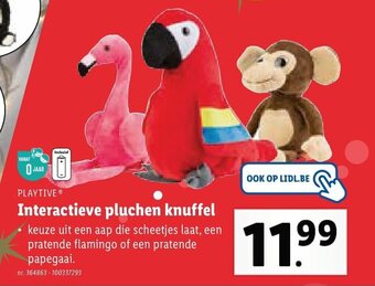 Lidl Interactieve pluchen knuffel aanbieding