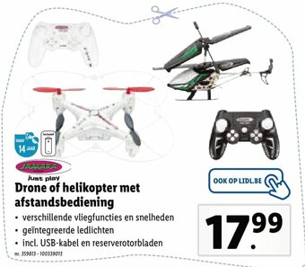 Lidl Drone of helikopter met afstandsbediening aanbieding
