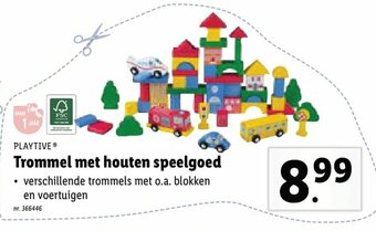 Lidl Trommel met houten speelgoed aanbieding