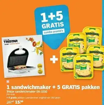 Albert Heijn Tristar sandwichmaker sa-3050 160gram aanbieding
