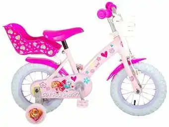 Kinderfiets Paw Patrol 12 inch roze