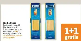 Albert Heijn Alle de cecco linguine nr. 7 500gram aanbieding