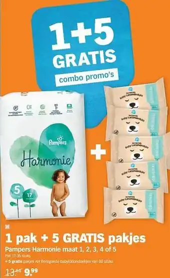 Albert Heijn Pampers harmonie maat 1, 2, 3, 4 of 5 aanbieding