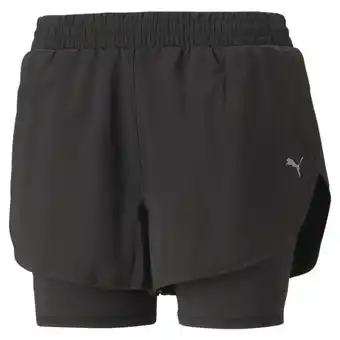 Decathlon Run Favourite geweven 2-in-1 hardloopshort voor dames PUMA Black aanbieding