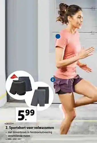 Lidl Sportshort voor volwassenen aanbieding