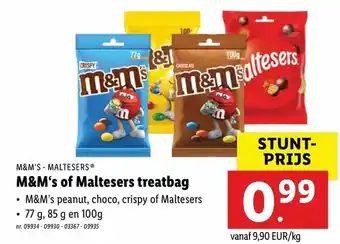 Lidl M&M's of Maltesers Treatbag aanbieding