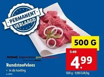 Lidl Rundstoofvlees 500g aanbieding