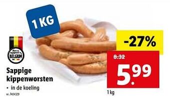 Lidl Sappige kippenworsten 1kg aanbieding