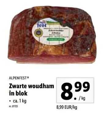 Lidl Zwarte woudham in blok aanbieding