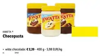 Lidl Chocopasta witte chocolade 400g aanbieding