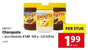 Lidl Chocopasta pure chocolade 600g aanbieding