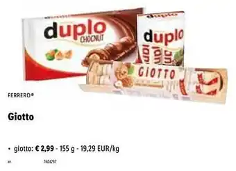 Lidl Giotto 155g aanbieding