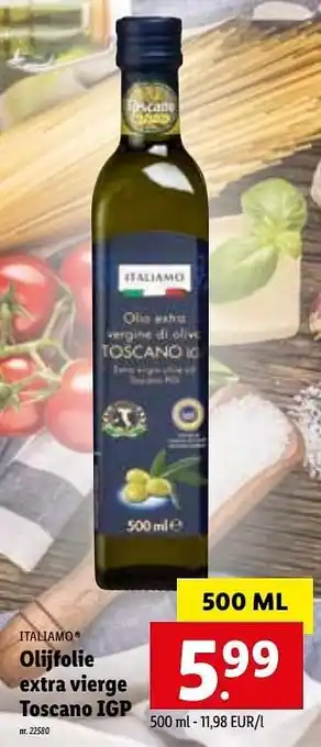 Lidl Olijfolie extra vierge toscano igp 500ml aanbieding