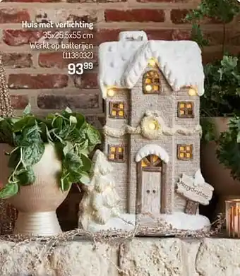 Huis met verlichting