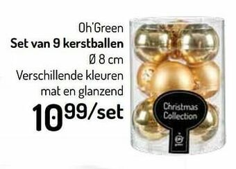Oh Green Oh’green set van 9 kerstballen aanbieding