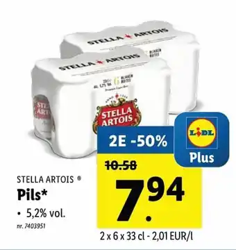 Lidl Stella Artois pils 2*(6*330ml) aanbieding